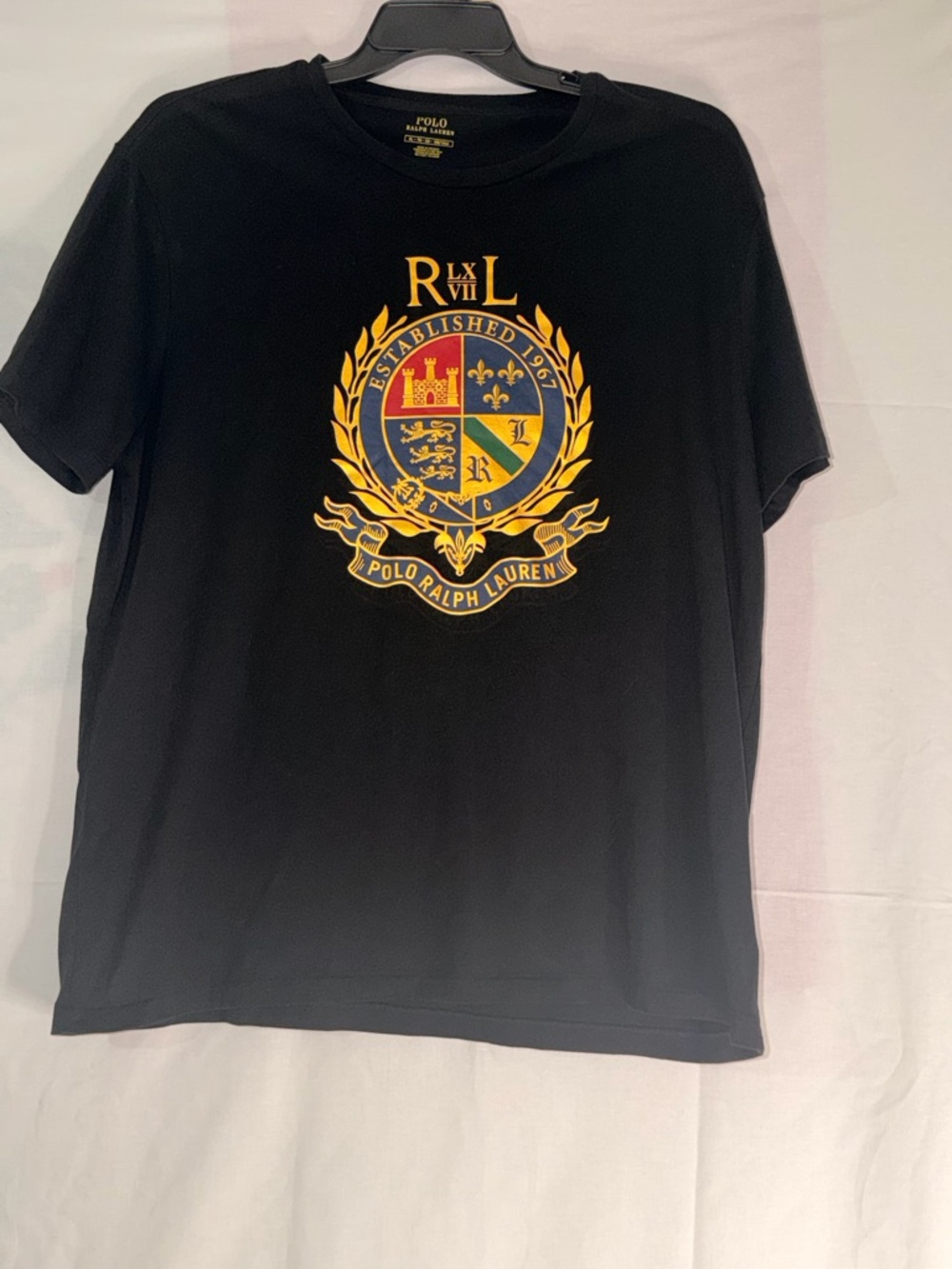 Polo by Ralph Lauren Black Tee with Gold Crest